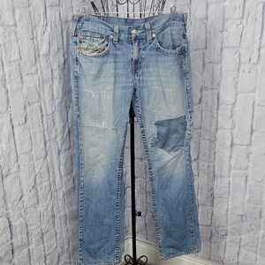 Y2K Rare True Religion Camo‎ Flap Straight Flared Baggy Jeans 34/32
